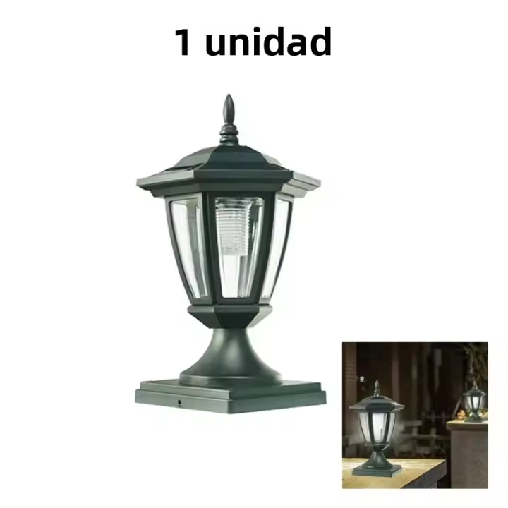 Lámpara Solar Para Valla Exterior IP65 Decorativa Para Jardín Puerta Casa De Campo Lámpara Solar Autocontenida Protección Total - 1