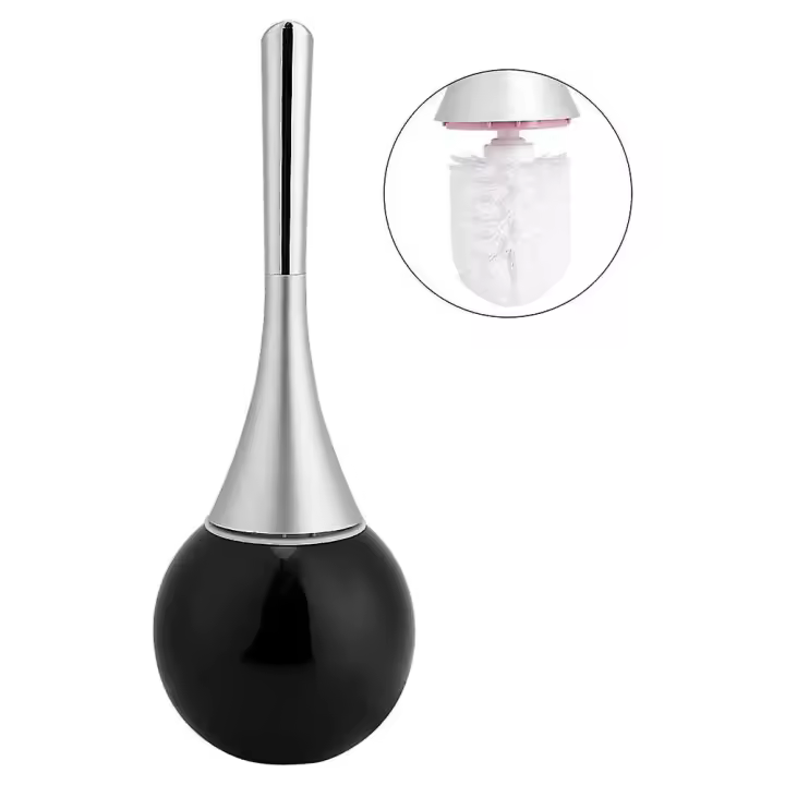 Escobillas De Inodoro- Escobilla Y Soporte para Inodoro De Acero Inoxidable Juego De Baño De Oro Rosa Cepillo De Limpieza with Mango Largo De Abs Antisalpicadas Baño Limpio Blu - 1