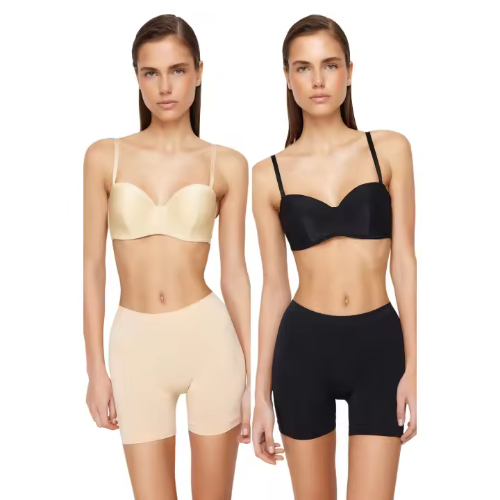Trendyol Black-Skin 2-Pack Seamless/Seamless Boxer Knitted Panties Thmss24Ku00032 - 1