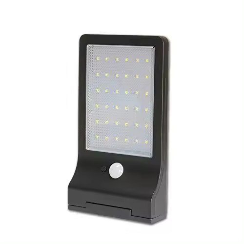 LÁMPARAS SOLARES, LUCES 36 LED FOCOS EXTERIOR IMPERMEABLE CON 120 GRADOS DE ANGULO AMPLIO PATIO DE SENSOR DE SOLAR ILUMINACION PARA JARDIN, PATIO, CAMINO DIAMETRO19X10.5X3CM - 1