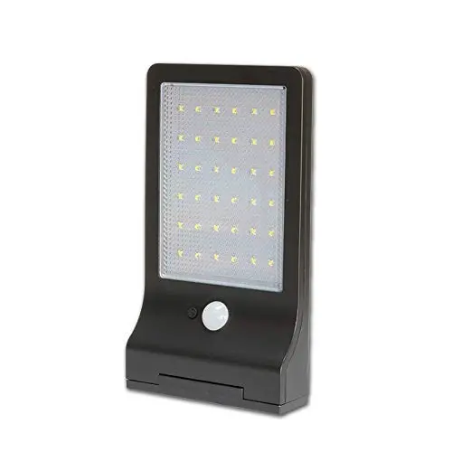 LÁMPARAS SOLARES, LUCES 36 LED FOCOS EXTERIOR IMPERMEABLE CON 120 GRADOS DE ANGULO AMPLIO PATIO DE SENSOR DE SOLAR ILUMINACION PARA JARDIN, PATIO, CAMINO DIAMETRO19X10.5X3CM - 1
