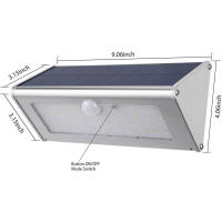 Lámpara solar para exteriores IP65, foco solar inalámbrico impermeable, 4500 mAh, reflector solar para exteriores de 46 LED para jardín - details 2