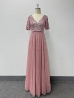 Vestido De Noche Elegante Para Mujer Con Doble V-Neck Y Volante A-Line Con Lentejuelas Vestido De Cocodrilo Para Fiesta Y Eventos Formales - details 14
