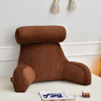 Reading Pillow, Backrest Pillow,back Rest Pillow For Sitting In Bed,large Adult Backrest With Arms,side Pockets, Detachable Neck Roll For Reading/watc，75*40*40cm - details 1