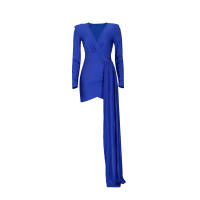 Vestido De Noche Elegante Para Mujer Con Sequinias Y Cuello En V Manga Larga Vestido De Fiesta De Boda Miniatura A-Line - details 40