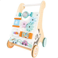 WOOMAX - Andador madera para bebés, carrito andador, 29,5x33x47 cm, juguetes de madera para bebés, incluye actividades, espejo, figuras interactivas, madera FSC, juguete multisensorial, juguetes infantiles, juegos para niños de 1 año - details 0