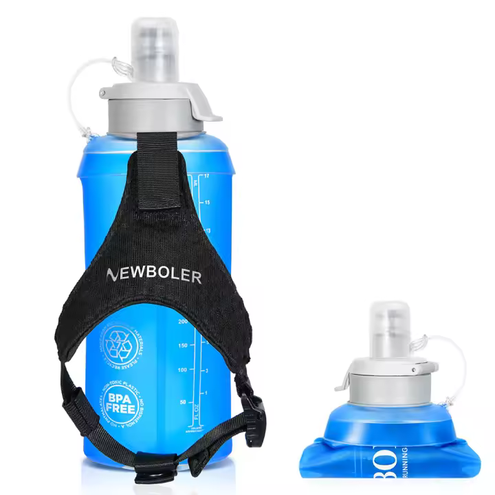 Botella De Agua Deportiva Plegable Y Ligera De 500ml Con Anillo En La Muñeca Antideslizante Para Correr Material TPU Suave - 1