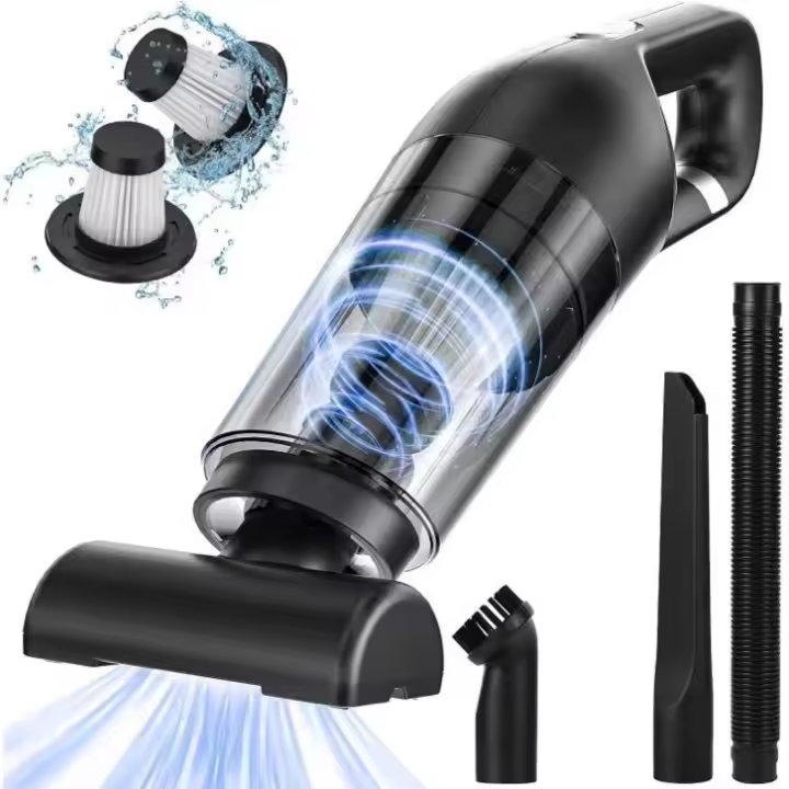 Aspiradora de Mano Inalámbrica 9000pa 120W, Aspiradora de Coche Recargable por USB Mini Aspiradora Portátil para Hogar y Coche - 1