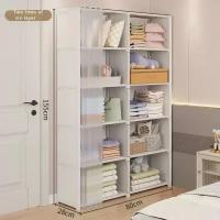 Organizador De Armario Antipolvo 6/5 Capas Alto Capacidad Para Dormitorio Armario Abierto De Almacenamiento Sencillo Montaje Partición Estante De Libros - details 13