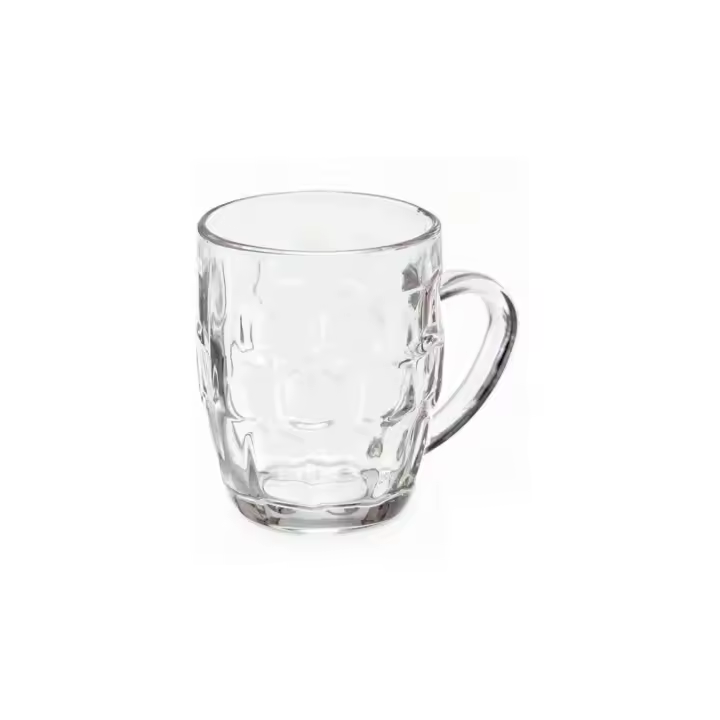 Jarra de Cerveza de Vidrio 280/520 ml con Asa | Vaso Cervecero Transparente Resistente para Bar, Restaurante y Hogar | Jarra de Cristal Clásica para Cerveza, Bebidas Frías, Cócteles y Refrescos | Diseño Ergonómico con Agarre Cómodo y Base Estable | Apta p - 1