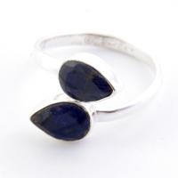 Anillo de plata de Zafiro ajustable - Ojos de Luna Esoterismo - details 0