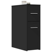 vidaXL Armario de baño estrecho con ruedas madera en color Roble ahumado/Marrón roble/Negro y más | almacenamiento funcional diseño moderno para baño dormitorio sala - details 2