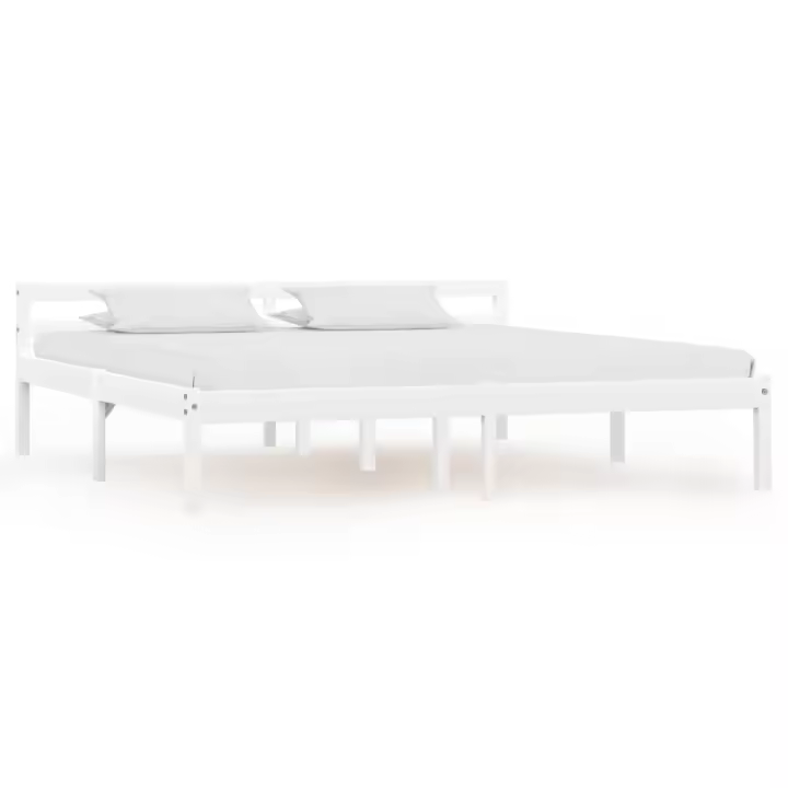 vidaXL Estructura de cama sin colchón madera de pino blanco 160x200 cm - 1