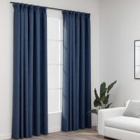 vidaXL Cortinas Opacas con Ganchos 2 Piezas 140x245 cm Ventana Anillas Color Azul,  Beige,  Gris y mas - details 0