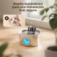 Fregadero Automático Para Gatos 3L Acero Inoxidable Recarga Inalámbrica Sensor Dispensador De Agua Para Mascotas Con Alimentador Inteligente - details 5