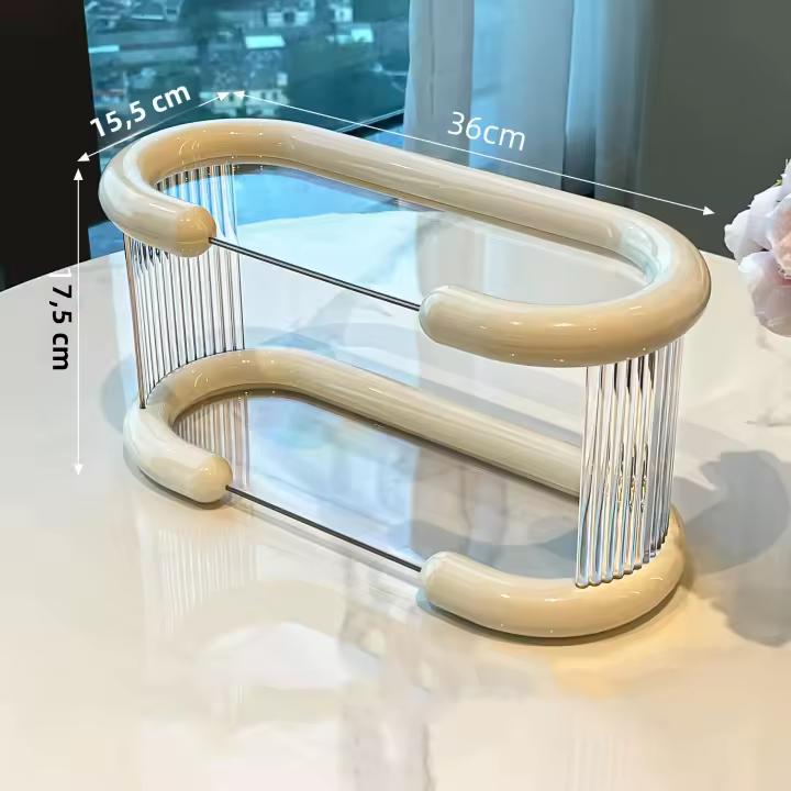 Estante De 3 Niveles De Acrílico Organizador De Maquillaje Para Baño Y Cocina Estuche De Almacenamiento Transparente Para Display De Muñecas - 1