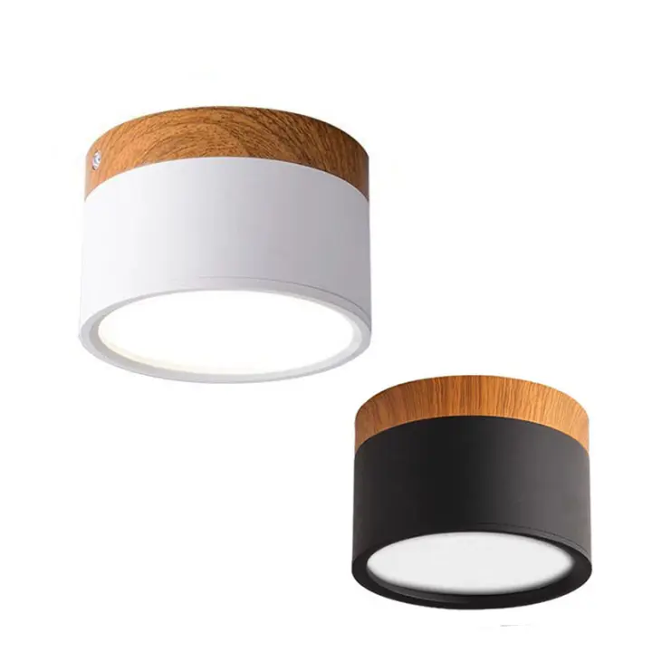 Lámpara De Techo LED Downlight Moderna Nórdica Madera 5W 7W 9W 12W 15W Spots De Superficie Para Iluminación Decorativa Interior - 1