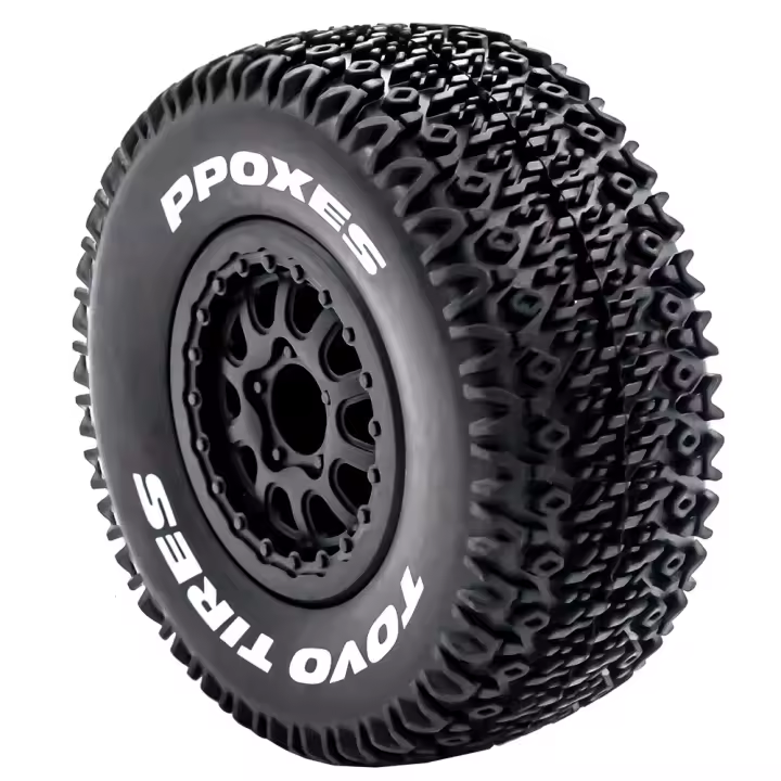 4pcs Neumáticos De Camión De Pista Corta 112mm 1/10 Con Rueda Y Hex 12mm Para Slash Arrma Senton HuanQi 727 Vkar 10sc Hpi Coche RC - 1