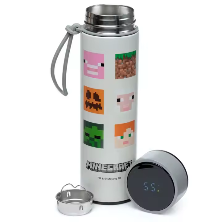 Botella Termo con Termómetro Caras del Minecraft - 1