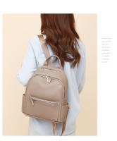 Nueva mochila informal de cuero suave para mujer, moderna y de alta gama, con gran capacidad para desplazamientos diarios. - details 11