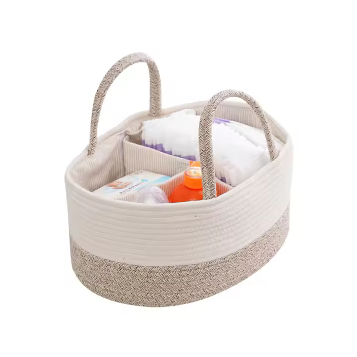 Bolsa De Pañales Multifuncional Para Viajes Portátil Para Mamá Cesta De Almacenamiento De Pañales De Algodón Con Cordón Estilo Unisex - 1