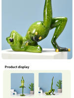 Yoga Frog Decoración De Resina Rustica Para Sala De Estar Balcón Estante De Libros Jardín Arte De Vacaciones Patio - details 7