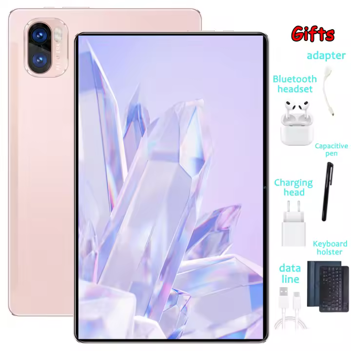 2025 5G Global Edition New 10.1-inch HD Screen 16GB RAM 1TB ROM Android 13.0 20000mAh WiFi 14 Core 4K Large Full Screen Bluetooth Dual SIM Dual Standby Call with Keyboard Bluetooth Earphones for Family and Friends - 1