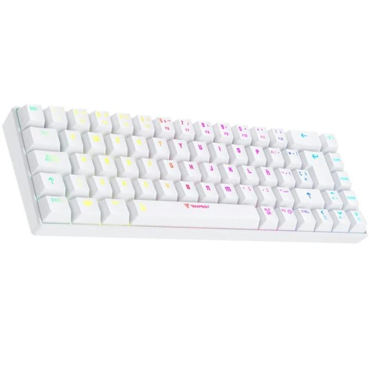 Tempest K20 Beast Teclado Mecánico Inalámbrico Gaming RGB TKL Mini Blanco