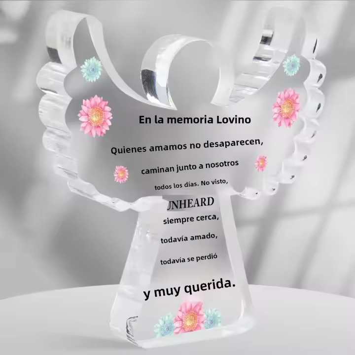Pie De Luto En Acrílico Con Diseño De Angelito Recuerdo De Lamentación Regalo Para El Pérdido De Amados Figura De Memorial De Despedida - 1