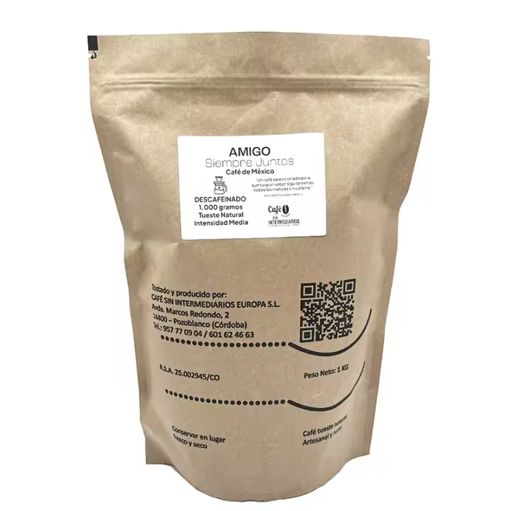 CAFE SIN INTERMEDIARIOS - Amigos Café Descafeinado | Tostado Semanal y Envasado al Envío | Sabor Suave Ideal - 1
