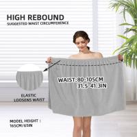 Toalla De Baño Absorbente De Microfibra Con Cierre Elástico En La Cabeza Y Color Sólido 1 Pieza Ropa De Punto De Spa - details 0