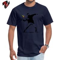 Camiseta Hombre Banksy Flower Thrower 100% Algodón Casual Estilo Rebelde Arte De Calle Talla Grande Camiseta Graphic Transpirable Ligera Secado Rápido - details 7