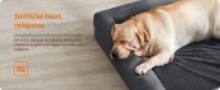 Feandrea Cama Ortopédica para Perros, Sofá, Cama para Mascotas, Acolchado Suave, Bordes Elevados, Funda Extraíble y Lavable, 135 x 107 x 25 cm, Antideslizante, Gris Osucro/Gris Claro - details 1