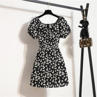 Vestido Mini De Verano Para Mujer Estampado Floral Chiffón Casual Cintura Natural Manga Larga Suelta Cierre De Cremallera - details 10