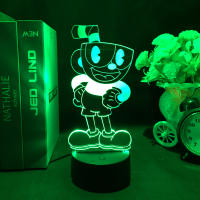 Lámpara De Noche LED 3D Figura De Juego Cuphead Mugman Decorativa Para Dormitorio De Niños Iluminación De Mesa Regalo De Cumpleaños Y Navidad - details 8