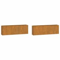 vidaXL Jardineras de pared (2 unidades) acero corten oxidado 53x10x17 cm - details 0