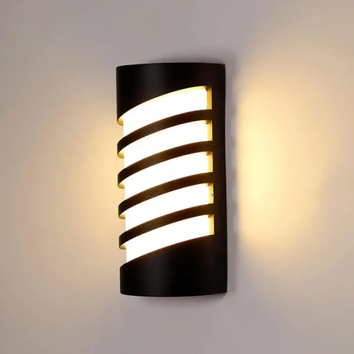 Aplique de pared exterior/interior, lámpara de pared exterior LED moderna 12W impermeable IP65 1100LM 3000K iluminación blanca cálida aplique de pared para jardín terraza patio dormitorio pasillo de casa Deco-Fei Yu - 1