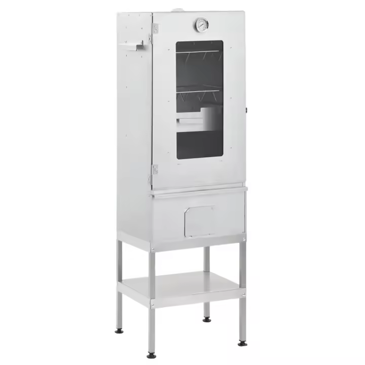 vidaXL Horno ahumador de barbacoa con mesa acero galvanizado ahumador Dimensiones 44.5 x 29 x 83 cm, 44.5 x 29 x 110 cm - 1