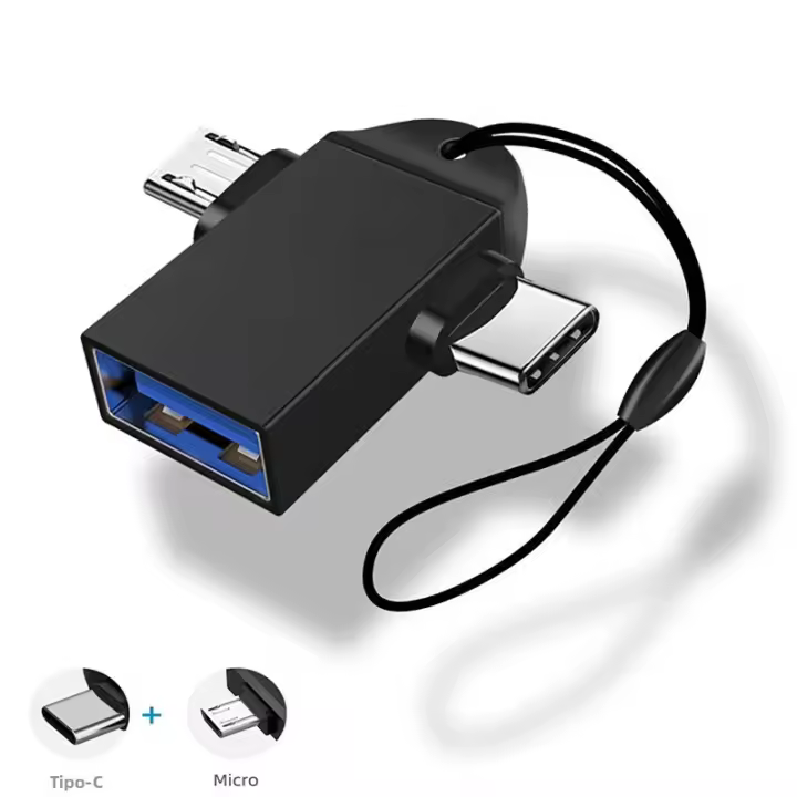 Adaptador OTG 2 En 1 Type-C Micro USB Para Android Huawei USB 3.1 Transmisor De Datos Convertidor Para Laptops Tabletas Disco Duro Teléfonos Con Fuente De Alimentación Externa - 1