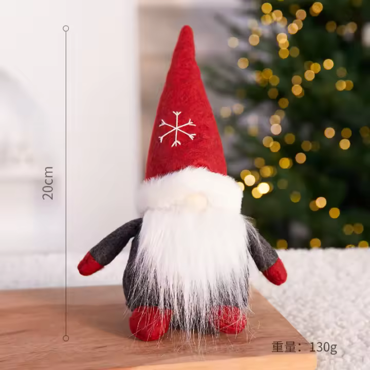 Adornos navideños, figuras de enanos con astas, figuras de muñecos sin rostro, muñecos de anciano del bosque - 1