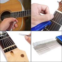 Guitar Saddle File Saddle Nut Slot Tool Juego de archivos de puente de guitarra para guitarra, bajo acústico, ukelele bajo, 13 agujas hebilla de acero inoxidable, azul - details 3