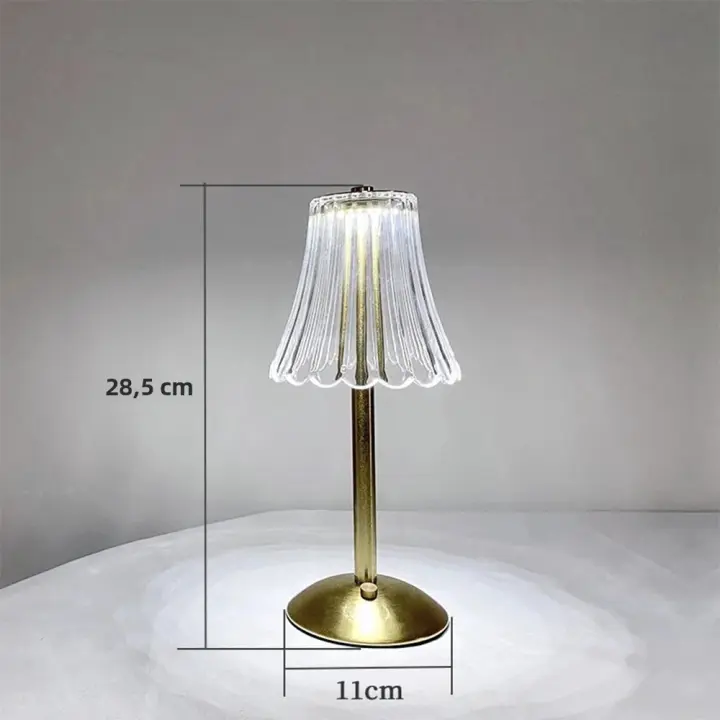 Lámpara De Mesa LED Táctil Con 3 Colores Luz Nocturna Recargable Por USB Sin Cable Para Ambiente De Dormitorio Luz De Noche Redonda De Acrílico - 1