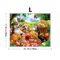 Puzzle De Jardín Para Perros Madera Juego De Mesa Emocional Familiar Patrones Únicos De Animales Tamaños A3/A5 Caja Blanca Incluida - details 7