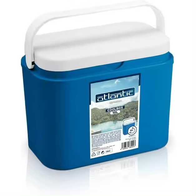 Atlantic - Nevera Portátil Térmica capacidad 10L/18L/24L/30L - Cool Box Resistente de Polipropileno - Ideal para Camping, Playa, Jardín, Barbacoas y Piscina. Disponible en 3 colores: azul, lila y eucalipto. - 1