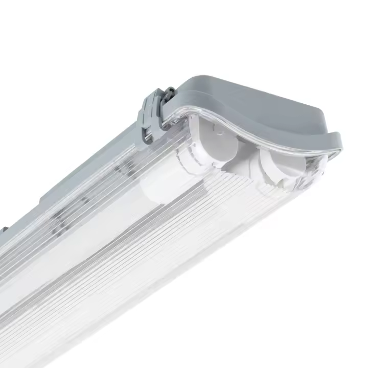 LEDKIA LIGHTING - Pantalla Estanca Slim para 2 Tubos LED | Protección IP65 | Uso Interior y Exterior | Resistente al Agua y Polvo | Conexión Lateral, 600 mm, Policarbonato - 1