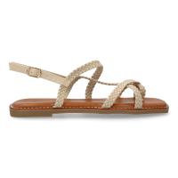 PuntoSalao Sandalias planas cómodas trenzadas para mujer color beige 1U4 - details 1