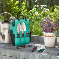 Outsunny Juego de Herramientas para Jardín de 9 Piezas Robusta Juego de Herramientas Jardinería de Aluminio con Tijeras de Podar con Bloqueo Seguro y Bolsa de Jardín Ligera para Mujeres y Hombres - details 1