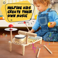 Juego De Música Para Bebés Y Niños Tabla De Música Multifuncional De Madera Set De Batería Educativo Juguete Musical Para Niños Regalo Para Bebé - details 11