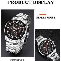 Reloj De Pulsera De Cuarzo Para Hombre DEYROS Calendario Moda Negocios Casual Regalo De Black Friday Para Padre Correa De Acero Inoxidable Dial Luminoso Resistente Al Agua - details 7