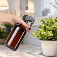 Botella De Rociador De 500ML Cuadrada Recargable Para Plantas Soluciones De Limpieza Cabello Jardinería Maquillaje Verde/marrón - details 14